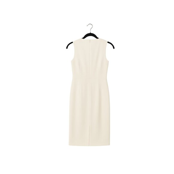 Antonio Melani Ivory Sleeveless Sheath Dress Size 2 | Classic Office Chic - Picture 3 of 5